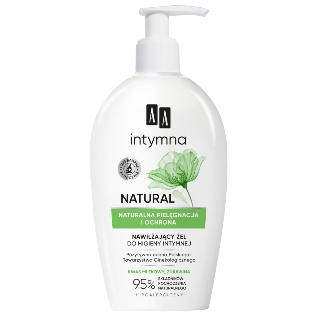AA INTYMNA Ochrona&Pielęgnacja NATURAL 95% Żel nawilżający do higieny intymnej 300 ml