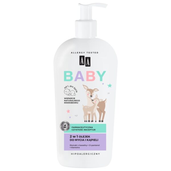 AA BABY 2 w 1 Olejek do mycia i kąpieli 400 ml