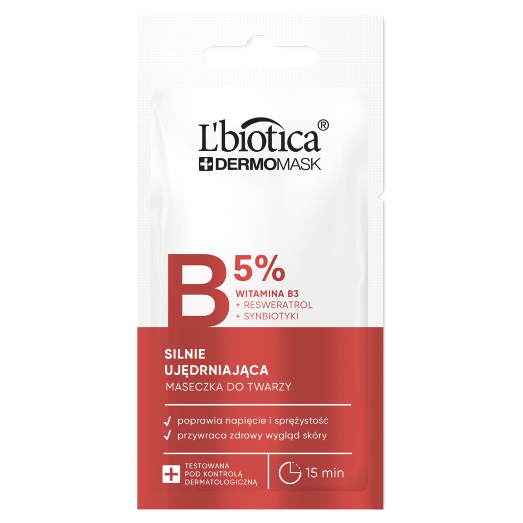 L'BIOTICA Dermomask silnie ujędrniająca maska z witaminą B3 8 ml