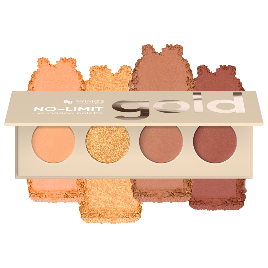 AA WINGS OF COLOR No Limit Paleta Cieni Do Powiek Gold 4 g
