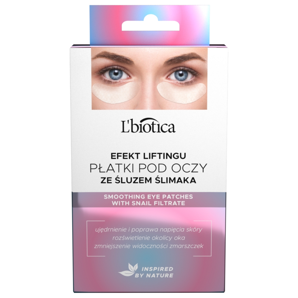L'BIOTICA Hydrożelowe płatki pod oczy ze Śluzem Ślimaka Odmładzające 3 pary