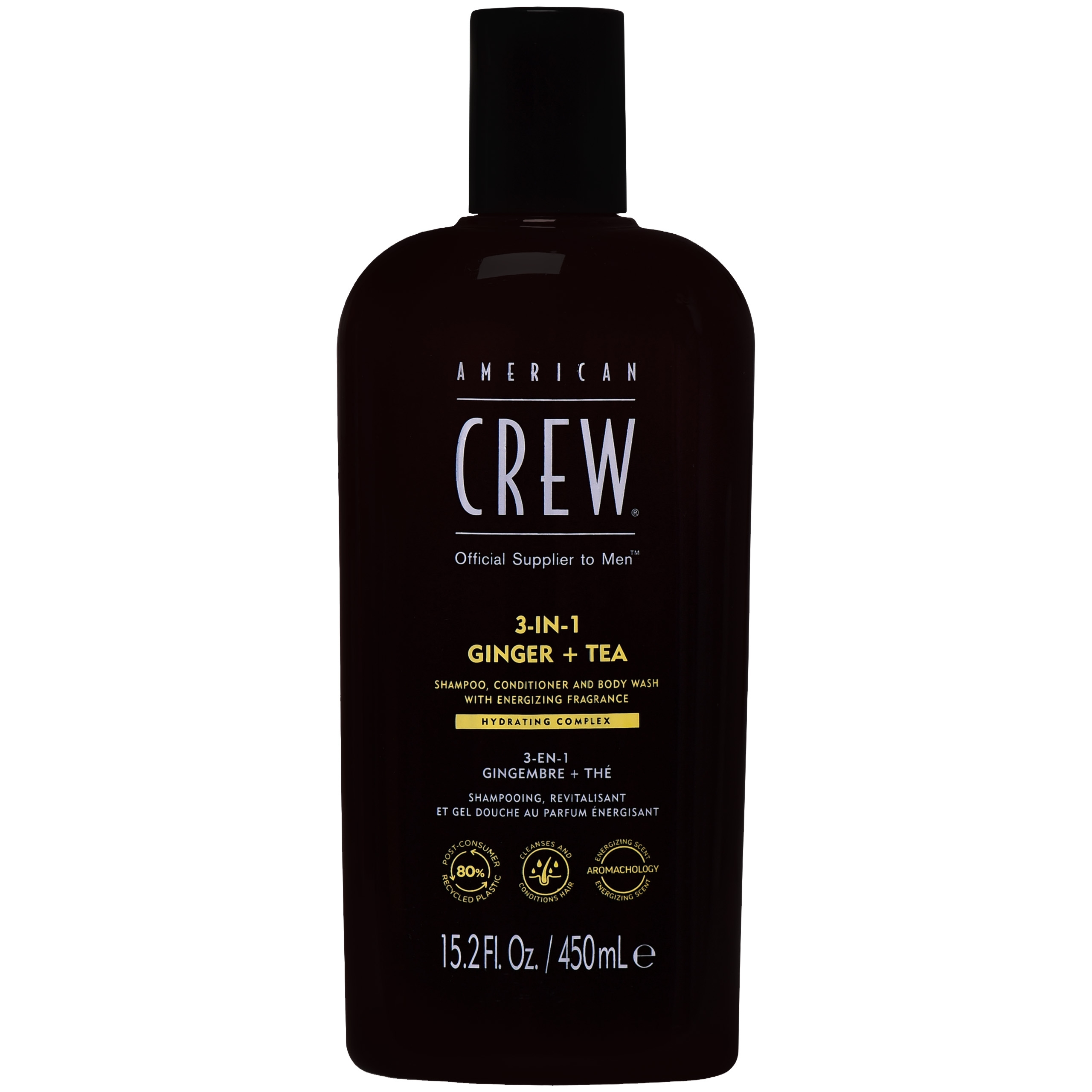 American Crew 3in1 Ginger + Tea Gel - oczyszczający żel 3w1 do włosów i ciała, 450ml
