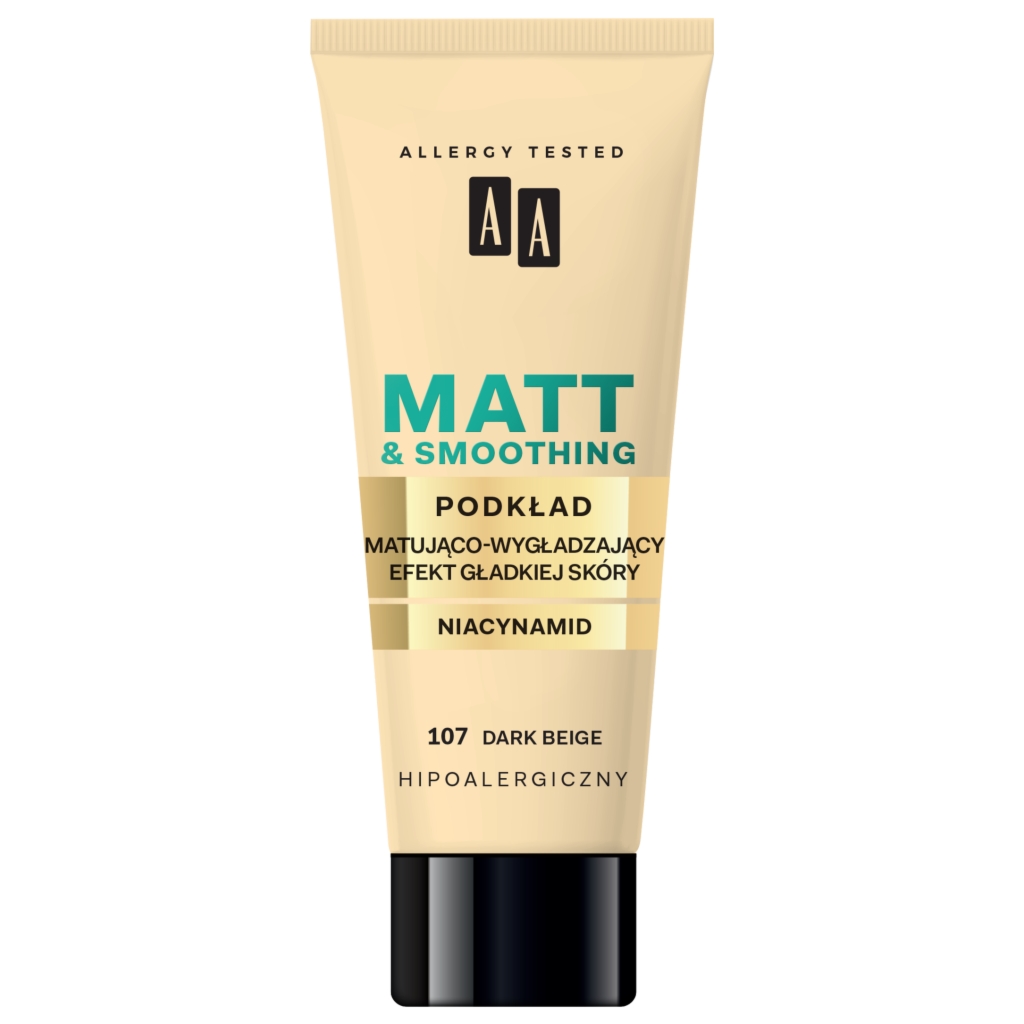 AA Make Up Podkład matująco wygładzający 107 dark beige 30 ml
