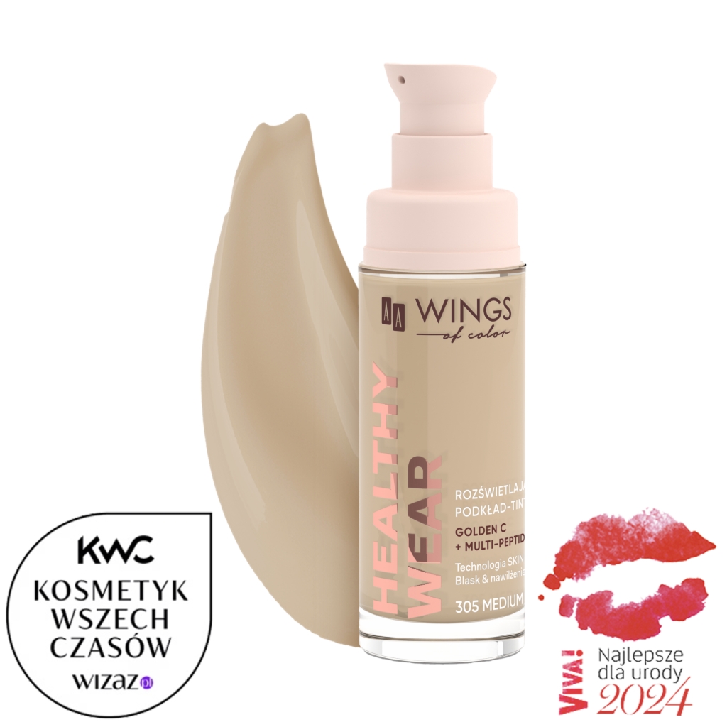 AA WINGS OF COLOR Healthy Wear Podkład-Tint Rozświetlający 305 Medium Beige 30 ml