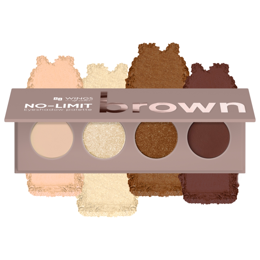 AA WINGS OF COLOR No Limit Paleta Cieni Do Powiek Brown 4 g