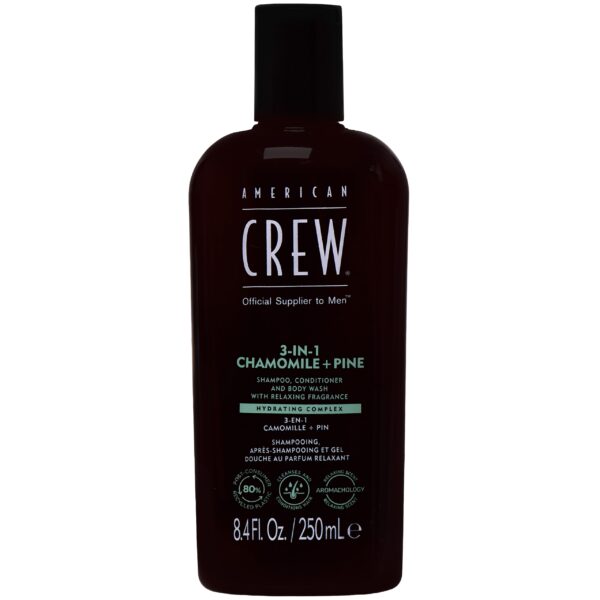 American Crew 3in1 Chamom+Pine Gel - szampon, odżywka i żel pod prysznic 3w1 do codziennej pielęgnacji, 250ml