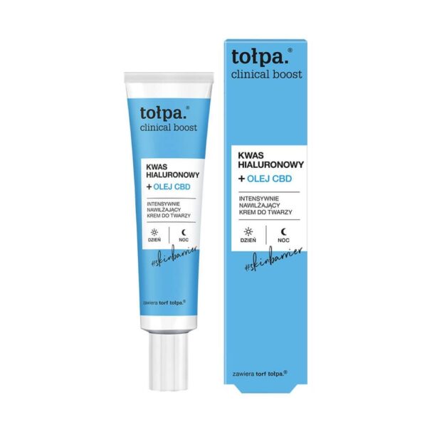 tołpa. kwas hialuronowy + olej CBD intensywnie nawilżający krem do twarzy 40 ml