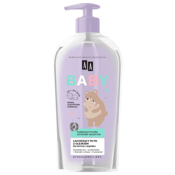 AA Baby Łagodzący płyn z olejkiem do mycia i kąpieli 400 ml