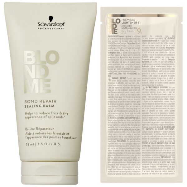 Schwarzkopf Professional BlondMe Rozjaśniacz 30 g + Balsam scalający 75 ml - rozjaśnianie i regeneracja, 75ml