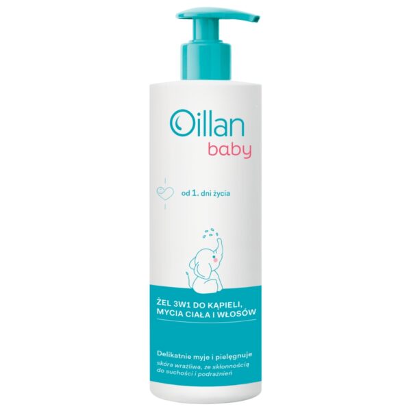OILLAN Baby Żel 3w1 do kąpieli, mycia ciała i włosów 400 ml