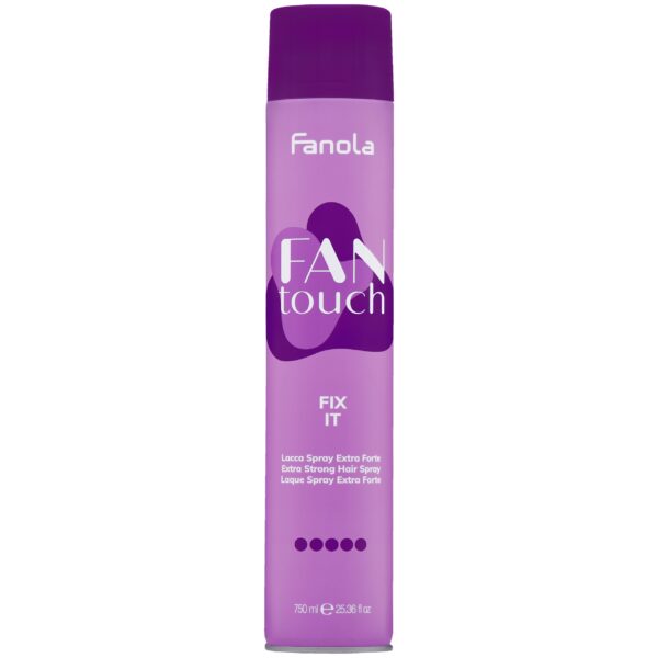 Fanola Fan Touch Fix It Spray - mocno ultrwalający lakier do włosów, 750ml