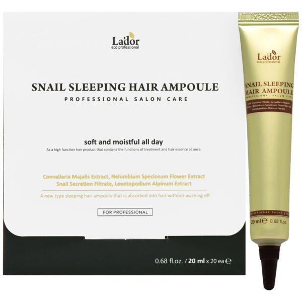 La'dor Snail Sleeping Hair Ampoule – nocna regeneracja do włosów, 20x5ml