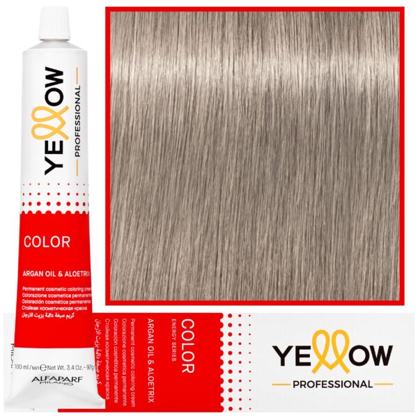 Alfaparf Yellow - trwała farba do włosów z aloesem i kiełkami pszenicy, 100ml 10.01 | Najjaśniejszy Blond Delikatnie Popielaty