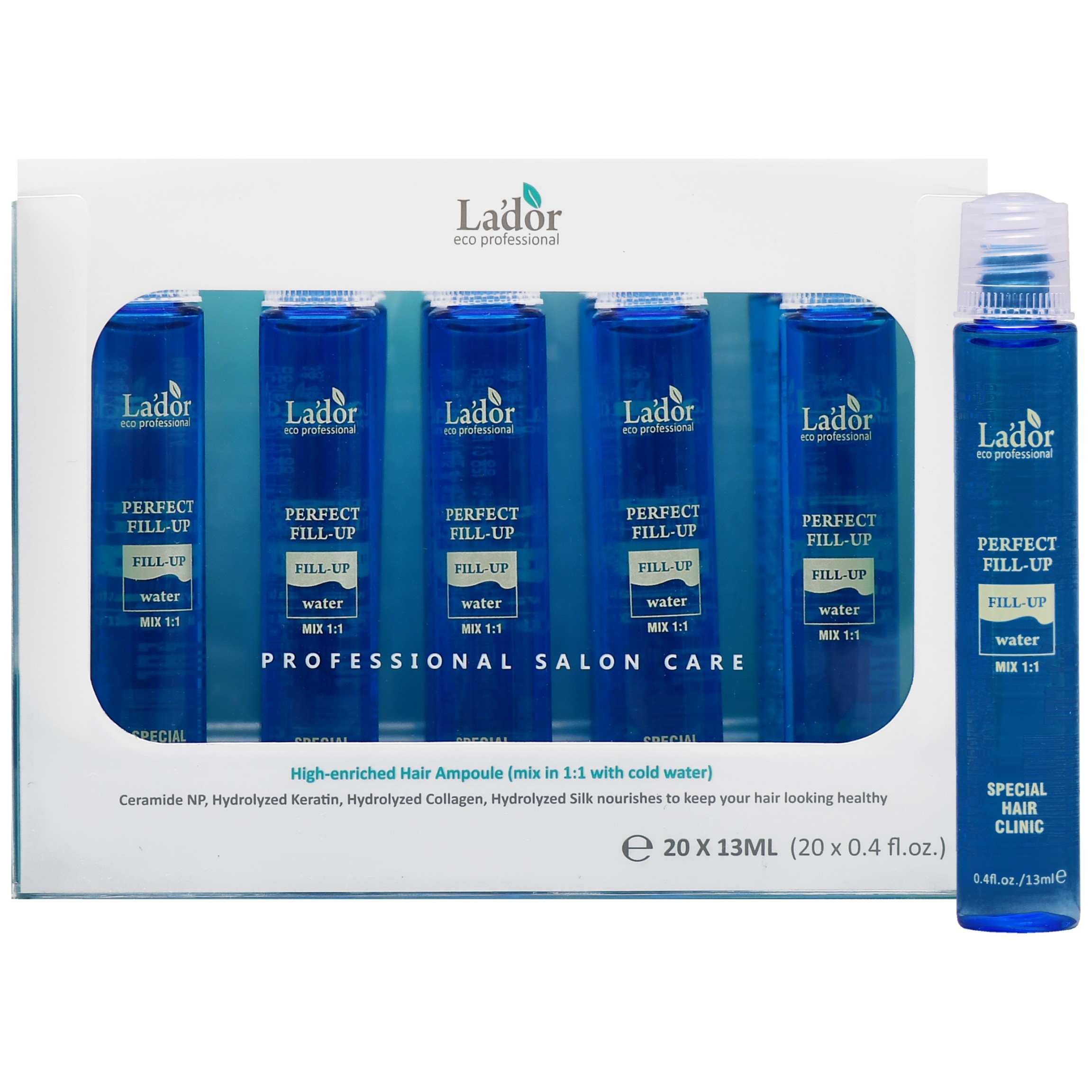 La'dor Perfect Fill-Up Hair Filler Ampoule – intensywna kuracja regenerująca do włosów, 20x13ml