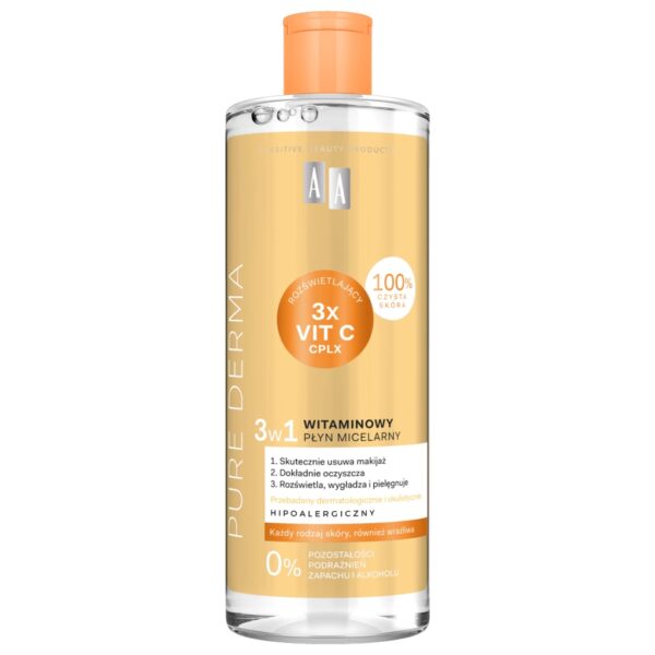 AA Pure Derma Witaminowy płyn micelarny 3 w 1 500 ml