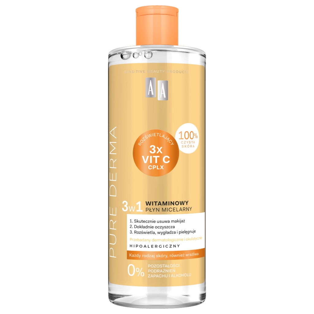AA Pure Derma Witaminowy płyn micelarny 3 w 1 500 ml