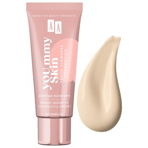 AA YOU.mmy Skin Peach Flawless Foundation podkład mineralny 01 Vanilla 30 ml