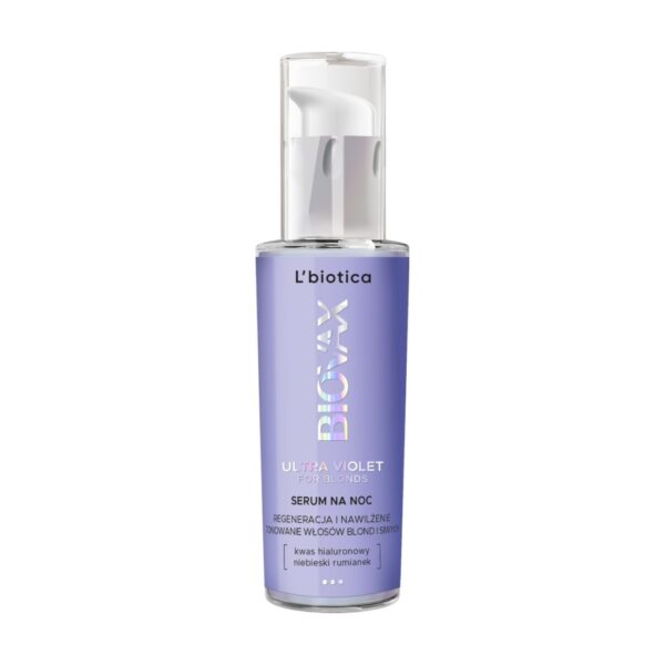BIOVAX Ultra Violet Intensywnie nawilżające serum tonujące na noc do włosów blond i siwych 100 ml