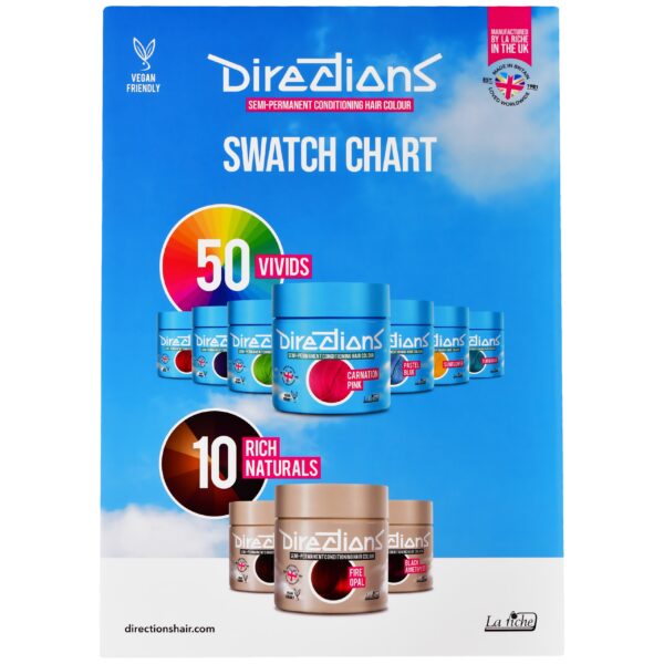 La Riche Directions Swatch Chart - karta wzornikowa do wyboru odcieni farb do włosów, 60 kolorów