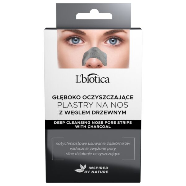 L'BIOTICA Głęboko Oczyszczające plastry na nos Charcoal 3 szt.