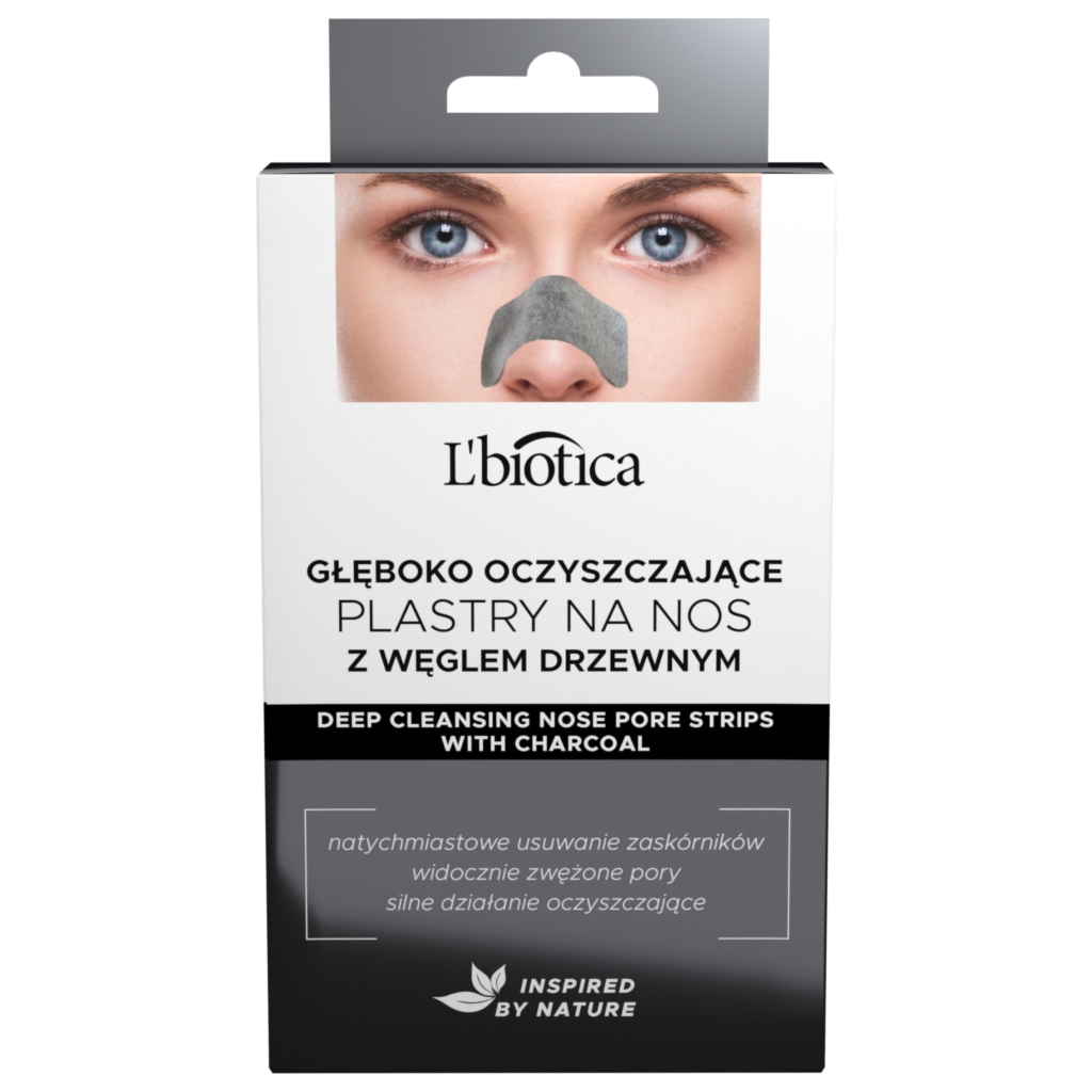 L'BIOTICA Głęboko Oczyszczające plastry na nos Charcoal 3 szt.