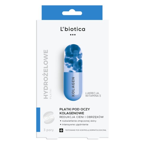 L'BIOTICA Kolagenowe płatki pod oczy Redukcja cieni i obrzęków 3 pary