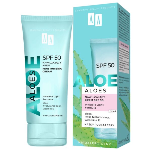 AA ALOES Nawilżający krem SPF 50 40 ml