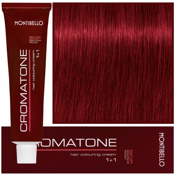Montibello Cromatone - profesjonalna farba do trwałej koloryzacji, 60ml X 77 | Ekstremalnie Intensywny Czerwony