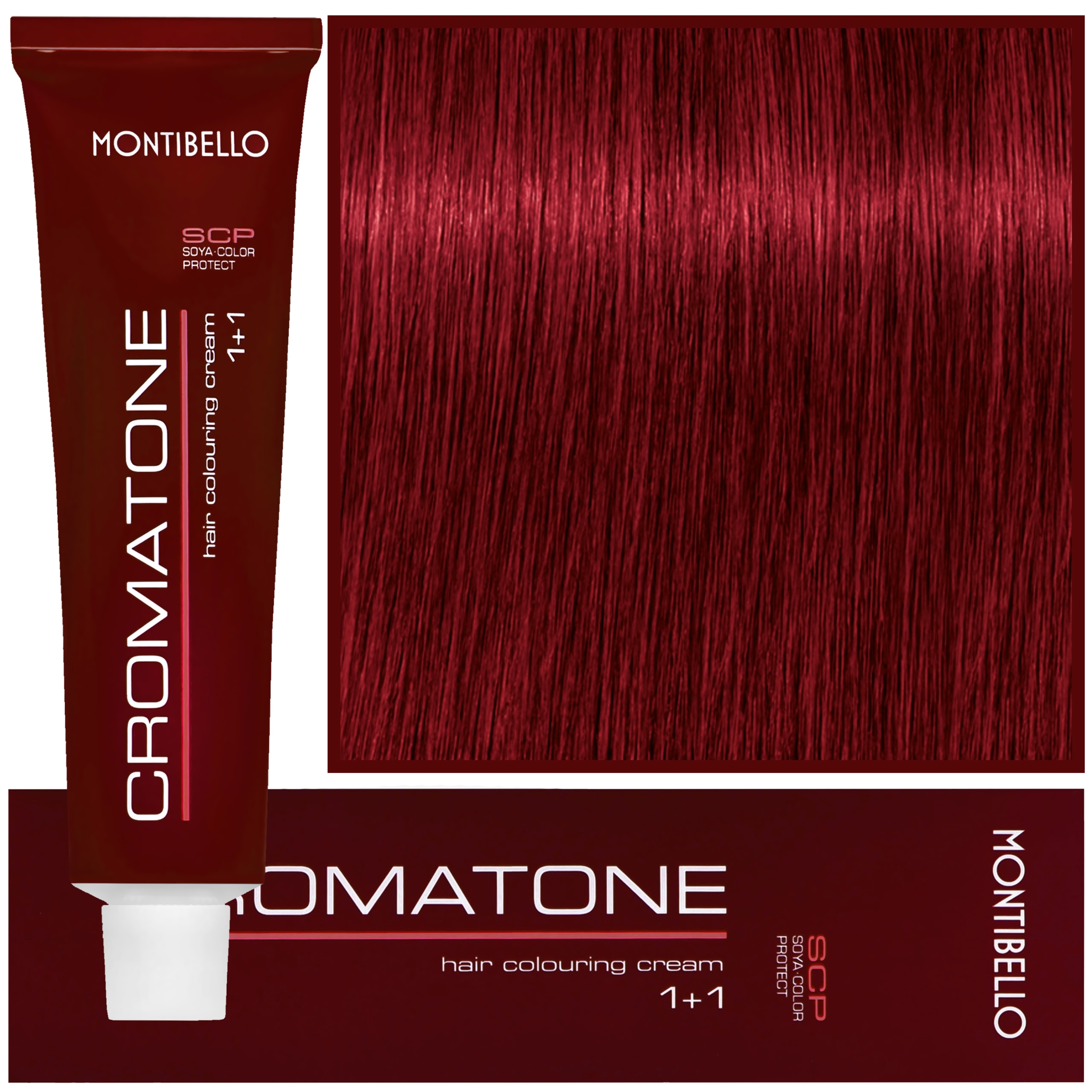 Montibello Cromatone - profesjonalna farba do trwałej koloryzacji, 60ml X 77 | Ekstremalnie Intensywny Czerwony