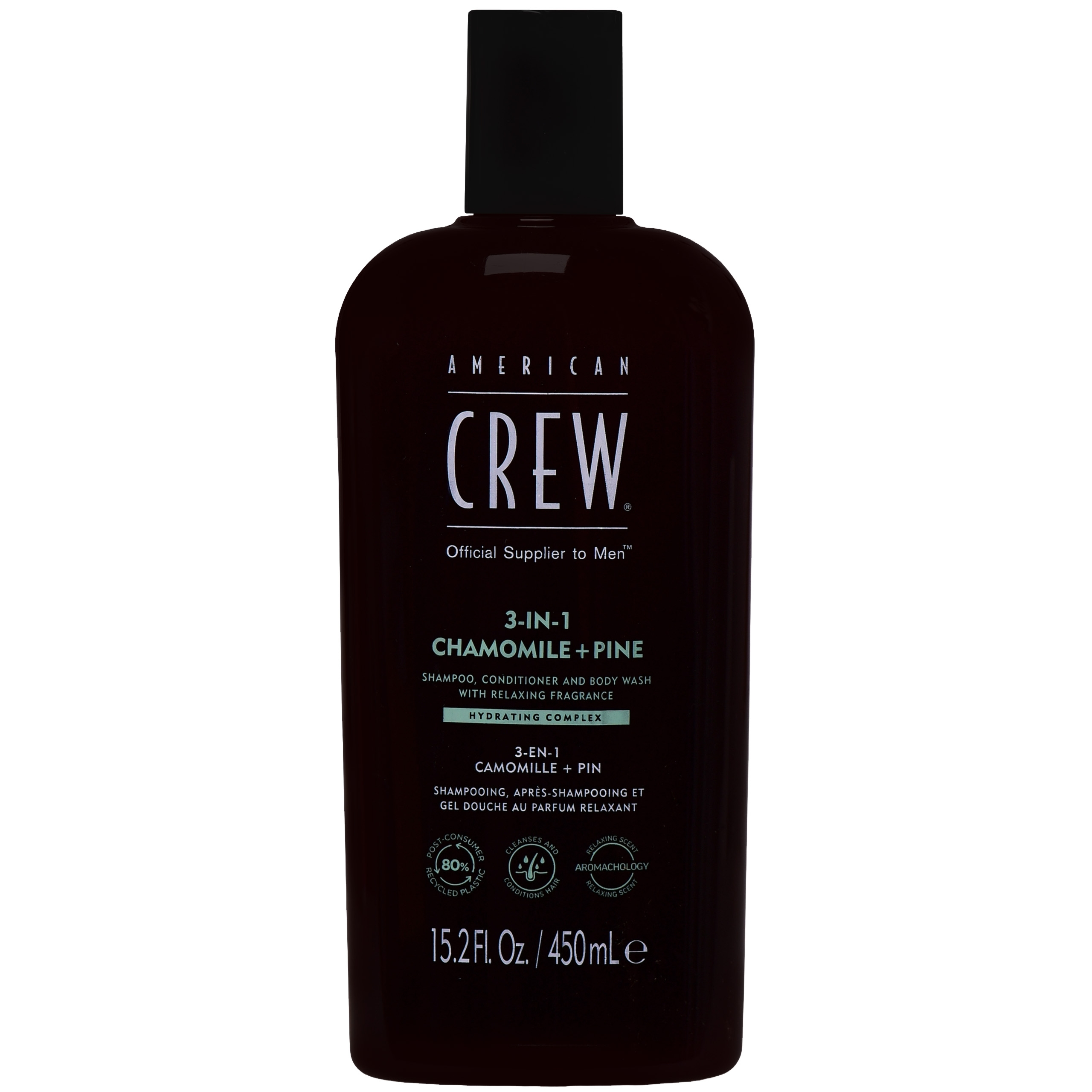 American Crew 3in1 Chamom+Pine Gel - szampon, odżywka i żel pod prysznic 3w1 dla mężczyzn, 450ml