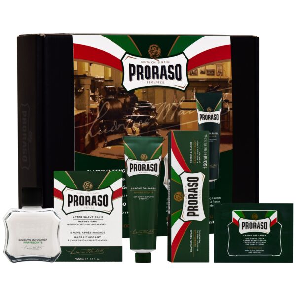 Proraso Refresh Cream & After Balm Duo Set - odświeżający zestaw do golenia (krem 150ml i balsam 100ml)