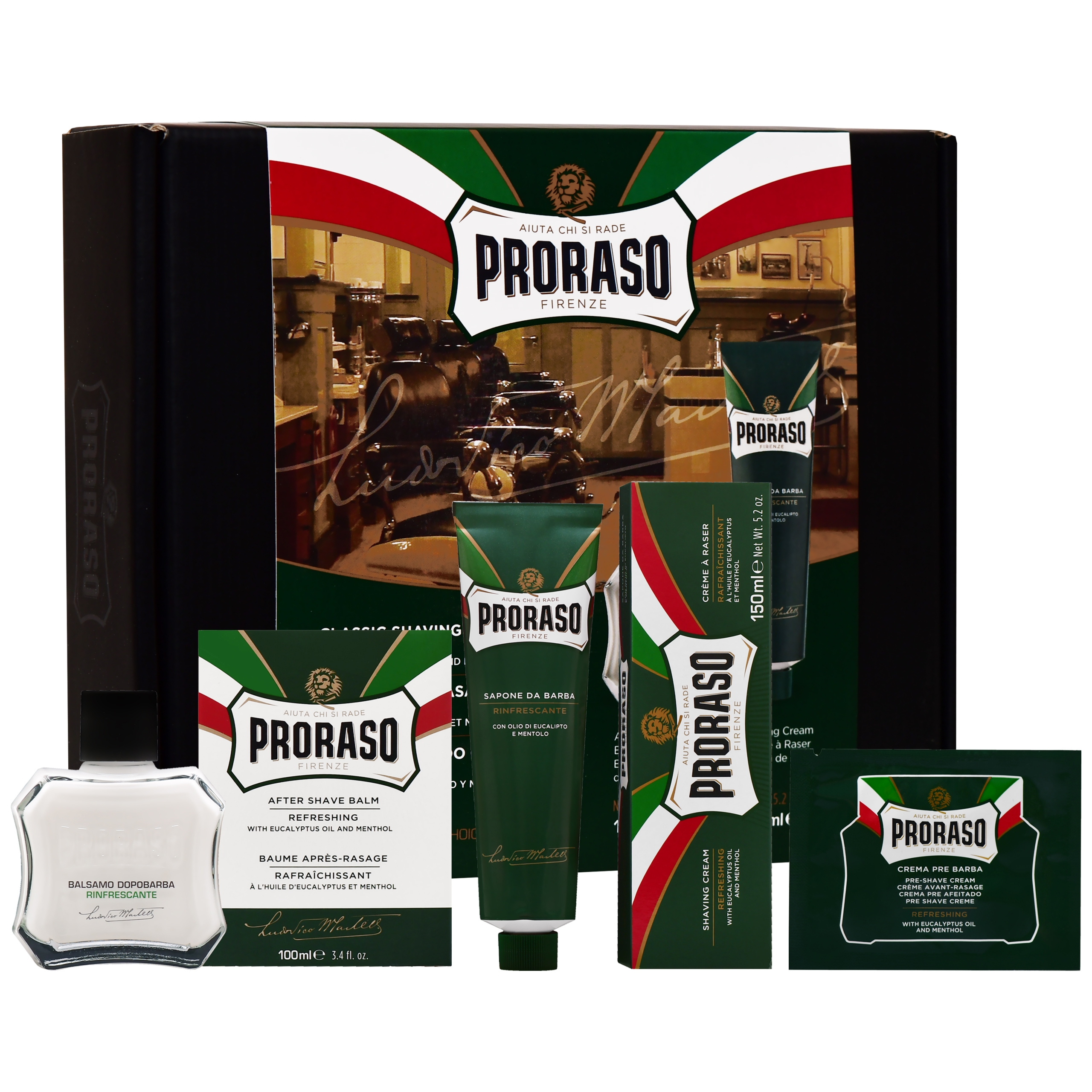 Proraso Refresh Cream & After Balm Duo Set - odświeżający zestaw do golenia (krem 150ml i balsam 100ml)