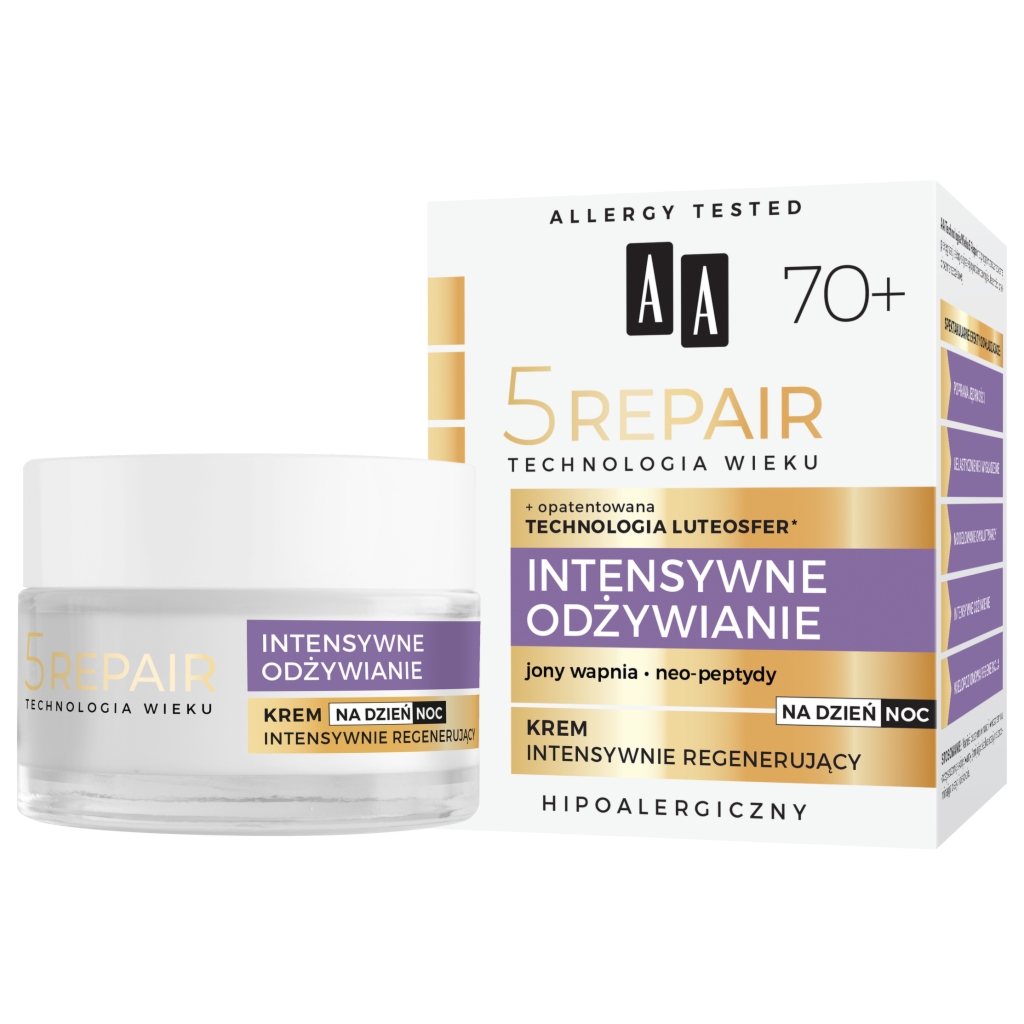 AA Technologia Wieku 5Repair 70+ Intensywne odżywianie Dzienno-nocny krem intensywnie regenerujący 50 ml