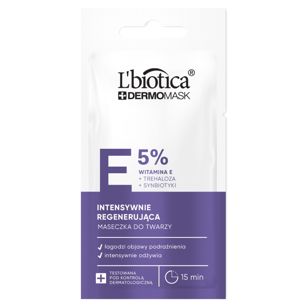 L'BIOTICA Dermomask intensywnie regenerująca maska z witaminą E 8 ml