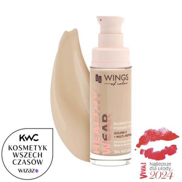 AA WINGS OF COLOR Healthy Wear Podkład-Tint Rozświetlający 304 Natural Beige 30 ml