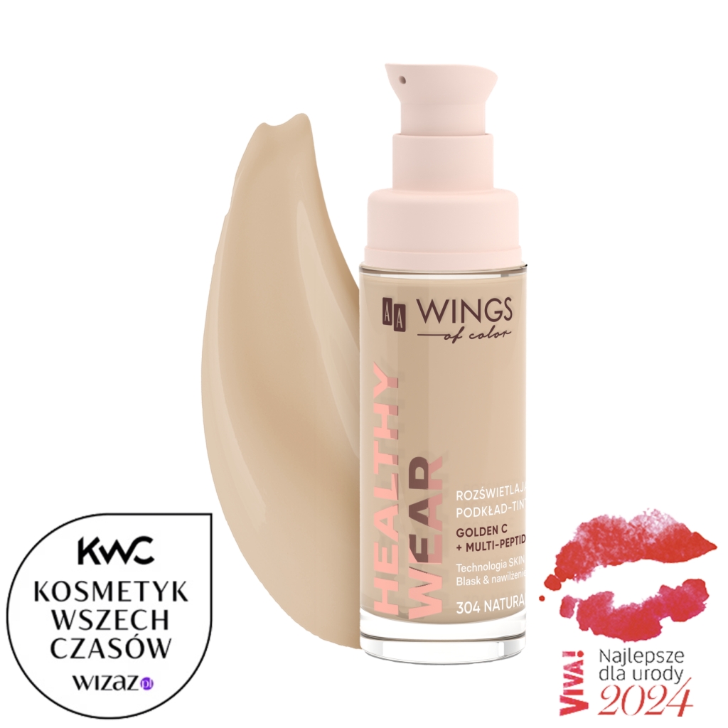 AA WINGS OF COLOR Healthy Wear Podkład-Tint Rozświetlający 304 Natural Beige 30 ml