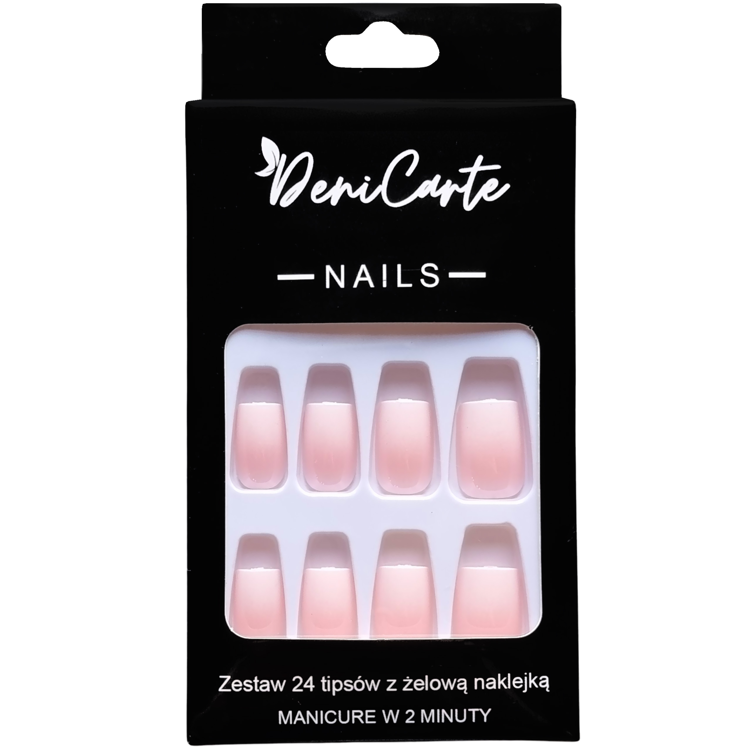 DeniCarte TIPSY L MEDIUM SQUARE OMBRE - tipsy do przedłużania i stylizacji paznokci