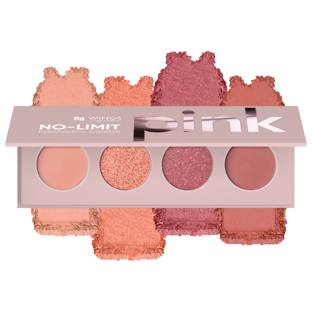 AA WINGS OF COLOR No Limit Paleta Cieni Do Powiek Pink 4 g