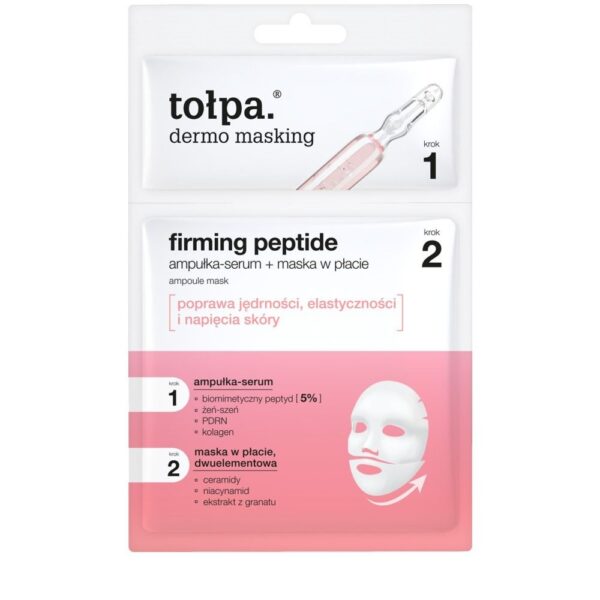 tołpa. dermo masking dwuetapowa maska w płachcie, firming peptide ampoule mask, 1 szt.