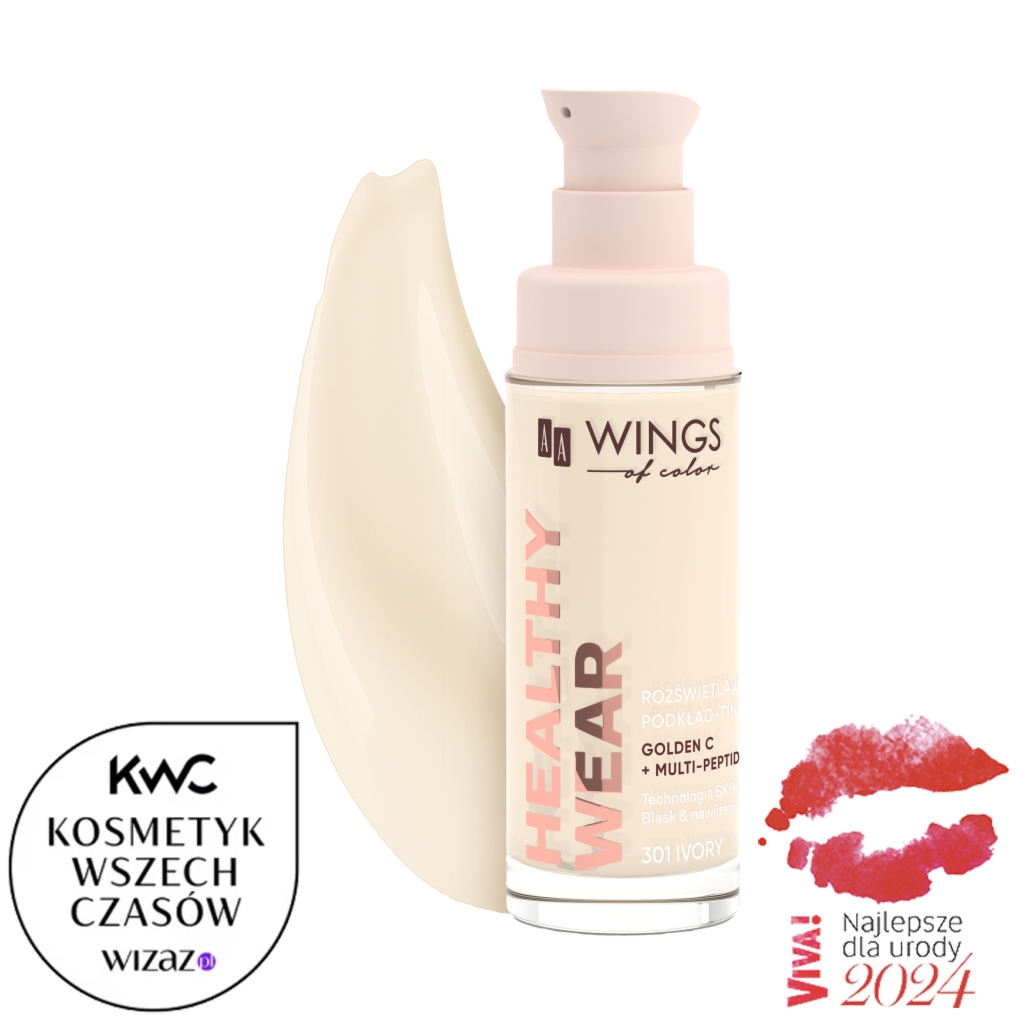 AA WINGS OF COLOR Healthy Wear Podkład-Tint Rozświetlający 301 Ivory 30 ml