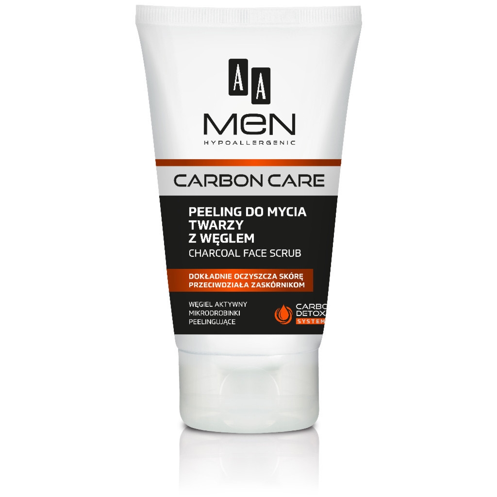 AA MEN CARBON CARE Peeling do mycia twarzy z węglem 150 ml