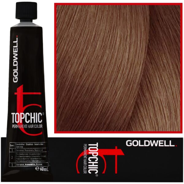 Goldwell Topchic - profesjonalna farba do włosów, 60ml 7N@BK Średni Blond Beżowo Miedziany
