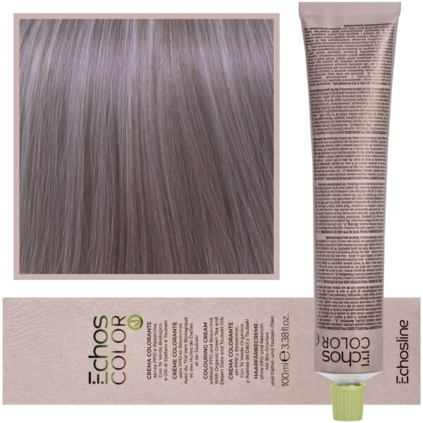 Echosline Echos Color Colouring Cream - wegańska farba do włosów, 100ml 7.12 | Średni Blond Popielato-Fioletowy