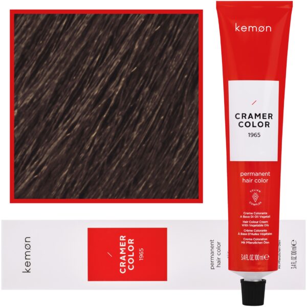 Kemon Cramer Color - kremowa farba do włosów z olejem kokosowym, 100ml 4.16 | Brąz Popielato Mahoniowy