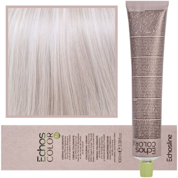 Echosline Echos Color Colouring Cream - wegańska farba do włosów, 100ml 10.12 | Platynowy Blond Popielato-Fioletowy