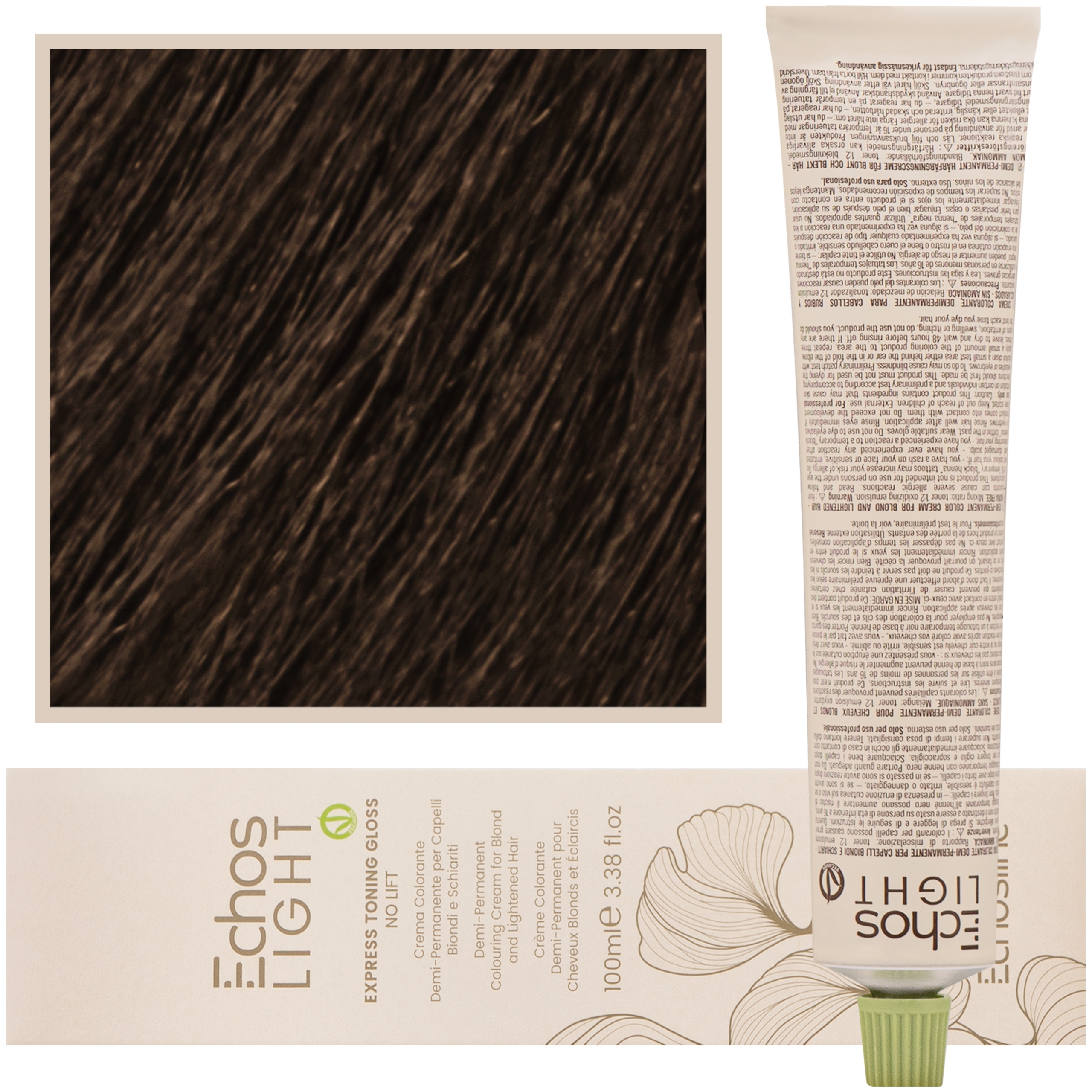 Echosline Echoslight - Toner koloryzujący do włosów, 100ml Oak | Neutralny Brąz