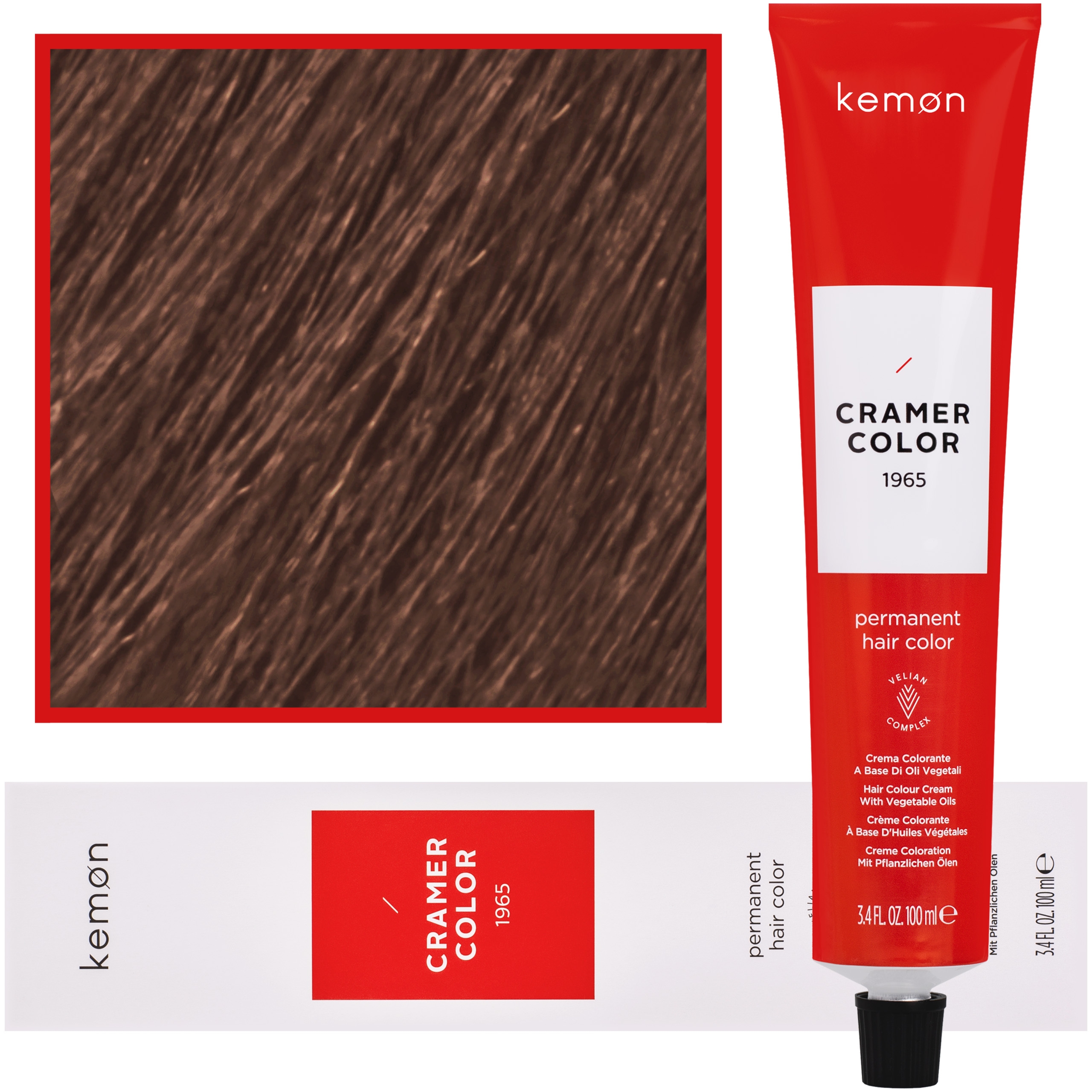 Kemon Cramer Color - kremowa farba do włosów z olejem kokosowym, 100ml 6.16 | Ciemny Blond Popielato Mahoniowy