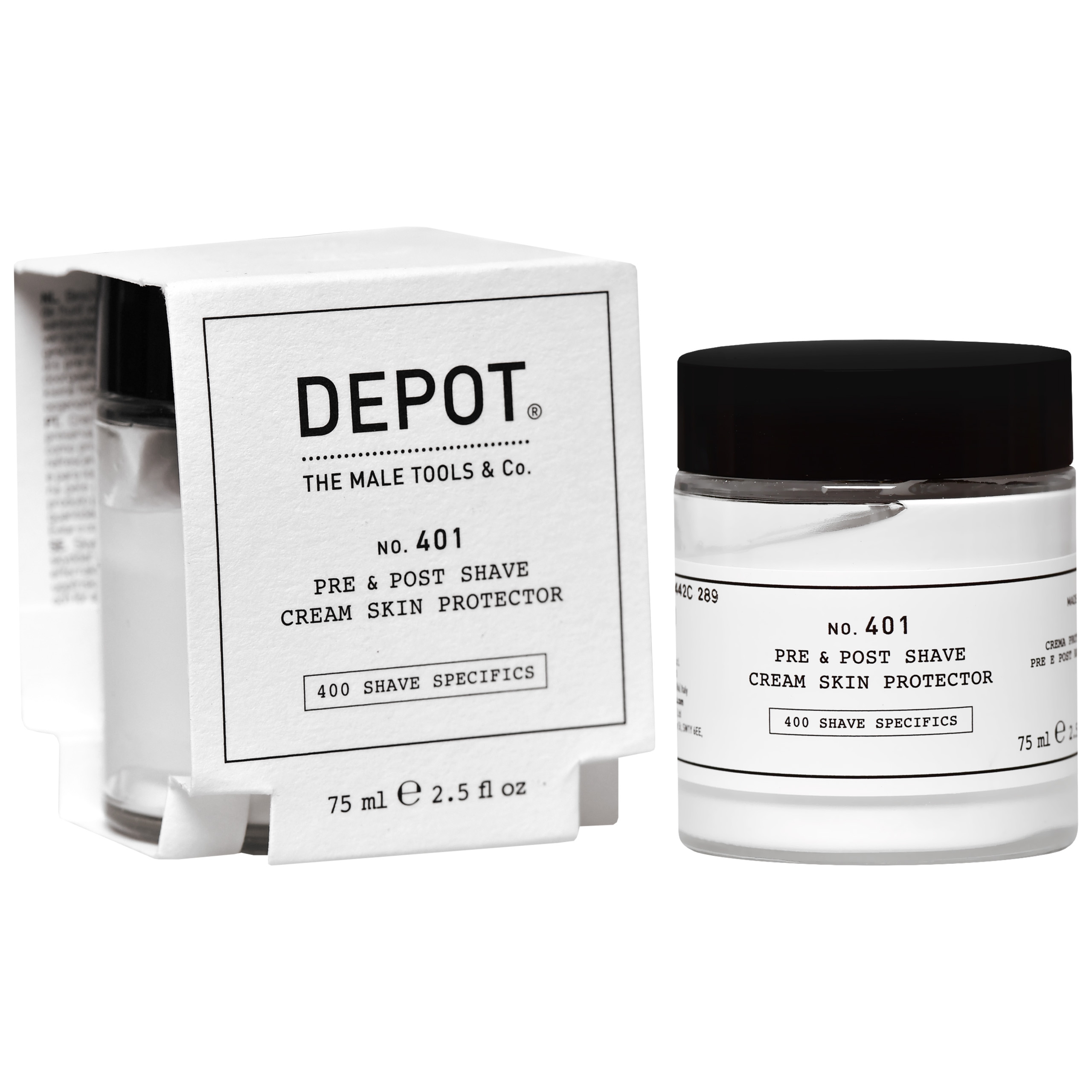 Depot NO. 401 Pre & Post Shave Cream Skin Protector - ochronny krem przed goleniem i po goleniu dla mężczyzn, 75ml