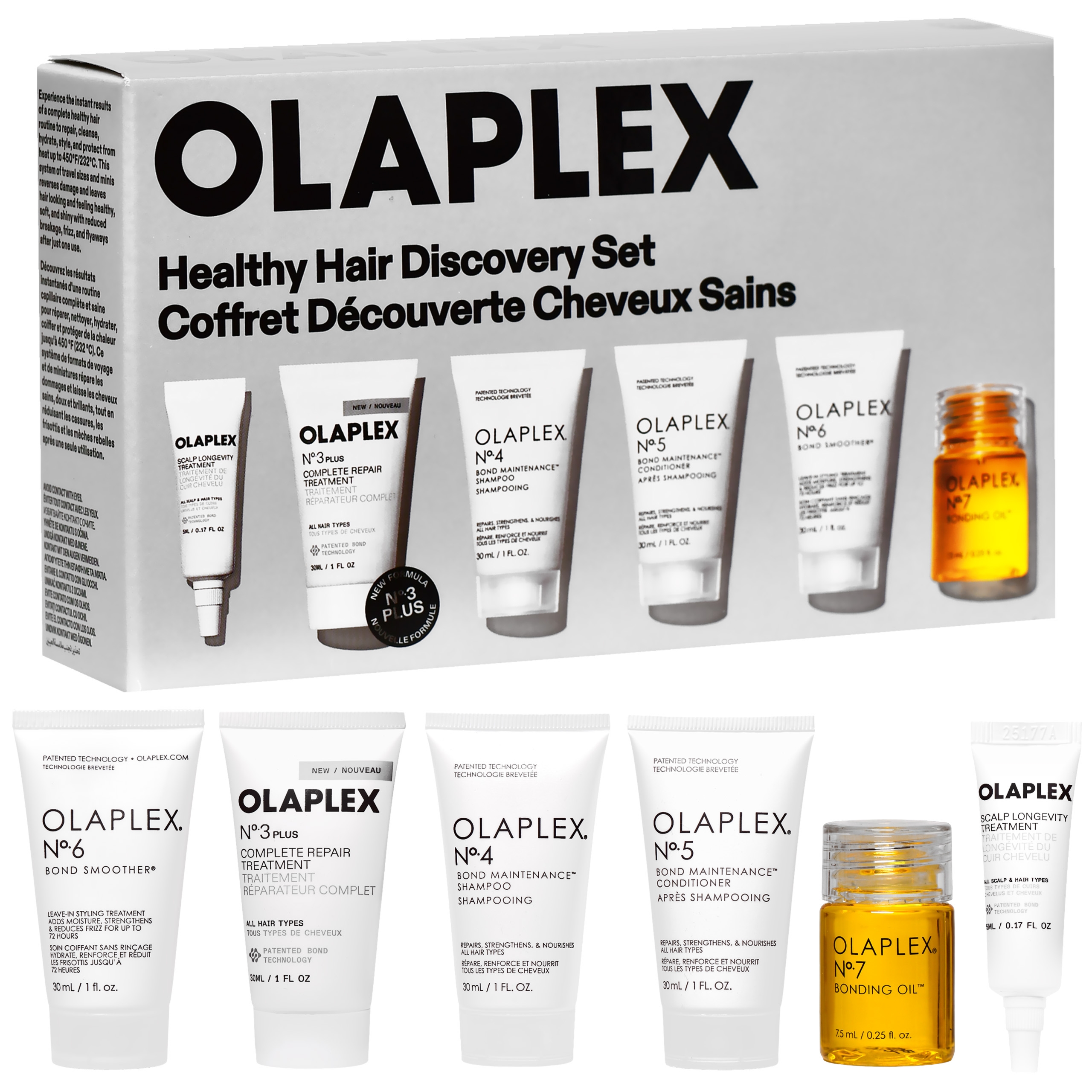 Olaplex Healthy Hair Discovery Set - regenerujący zestaw do każdego rodzaju włosów, 4x30ml + 7,5ml + 5ml