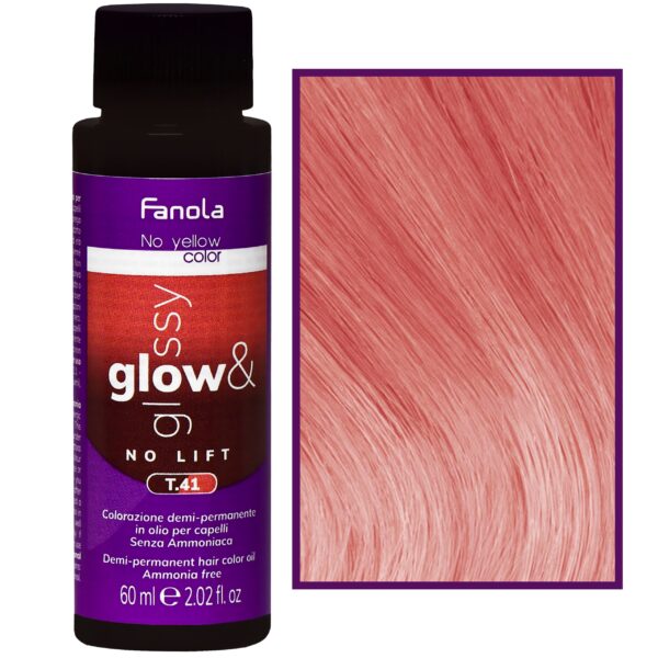 Fanola No Yellow Glow&Glossy - toner olejowy neutralizujący żółte tony, 60ml T.41